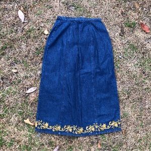 Vtg April Cornell Jean Skirt Sz Xs - image 1